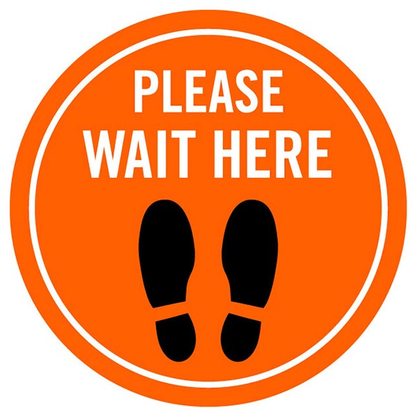 Identity Group Please Wait Here w/ Feet, Orange, 15" 8495XOR